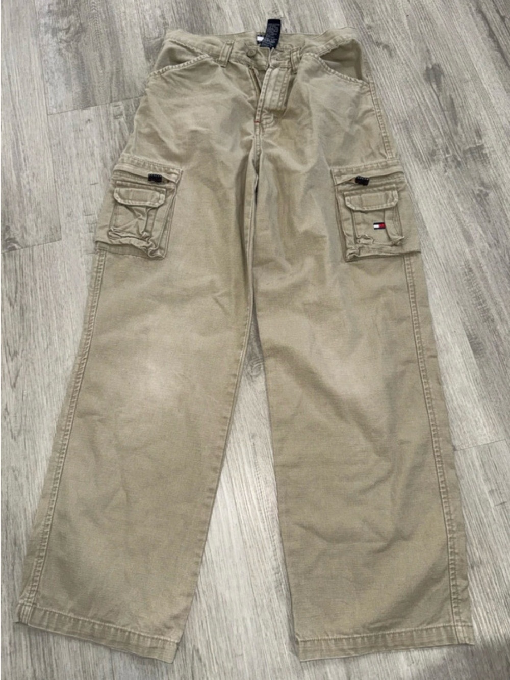 VTG Tommy Hilfiger Boys Tan Cargo Pants with Patch Pockets